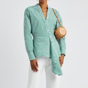 NWT Veronica Beard Asymmetric Claude Top L